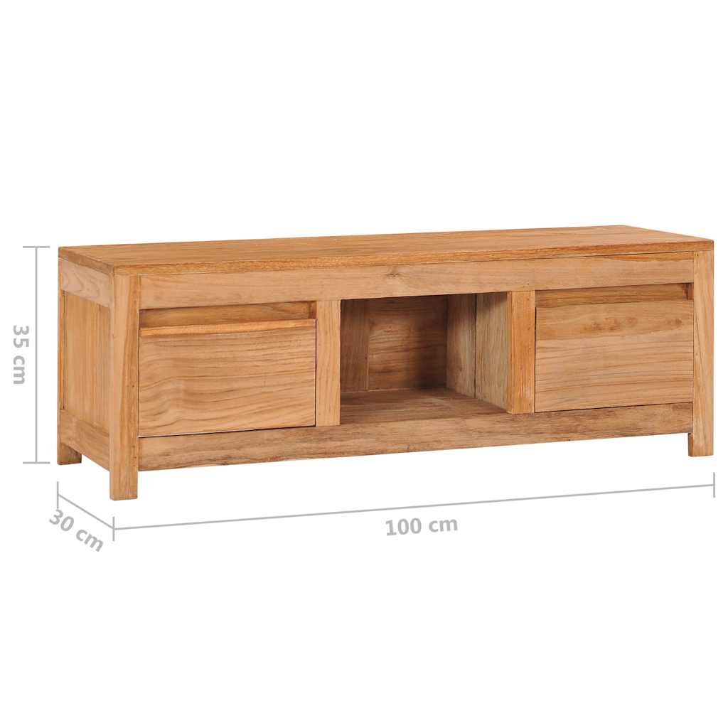 Tömör tíkfa TV-szekrény 100 x 30 x 35 cm 8