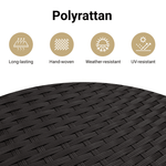 5 részes fekete polyrattan kerti kanapészett párnákkal 4