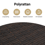3 részes barna polyrattan kerti étkezőgarnitúra párnával 11