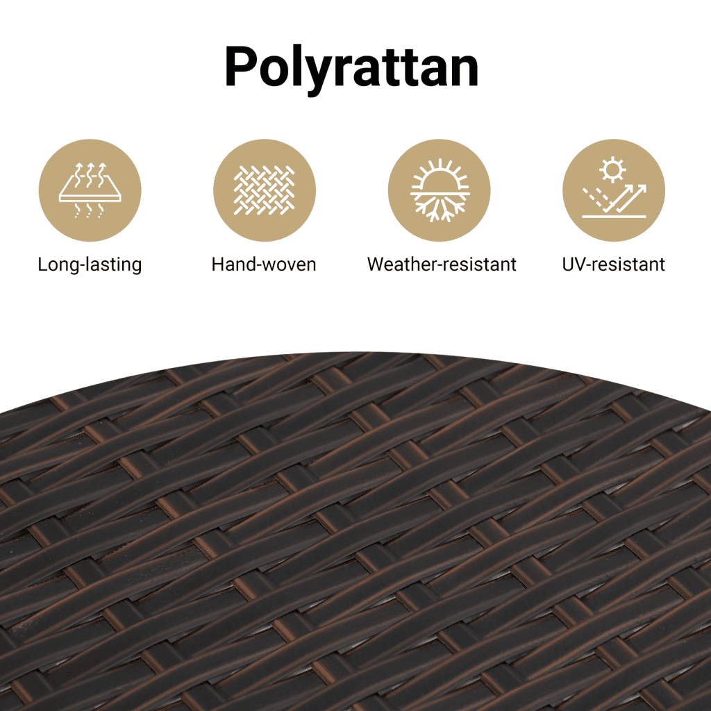 8 részes barna polyrattan kerti ülőgarnitúra párnákkal 13