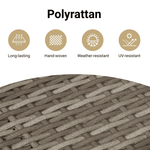 6 részes szürke polyrattan kerti ülőgarnitúra párnákkal 13