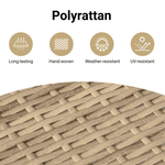 11 részes bézs polyrattan kerti ülőgarnitúra párnákkal 4