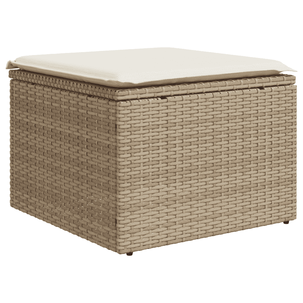 7 részes bézs polyrattan kerti ülőgarnitúra párnákkal 3