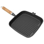 Öntöttvas grillserpenyő fa nyéllel 20 x 20 cm 4