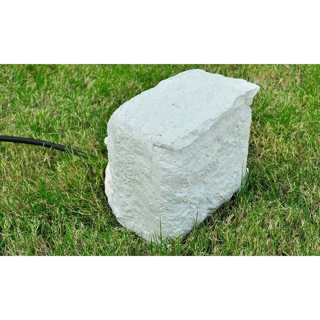Fehér gyanta vízálló kerti 4 foglalatos aljzat 4