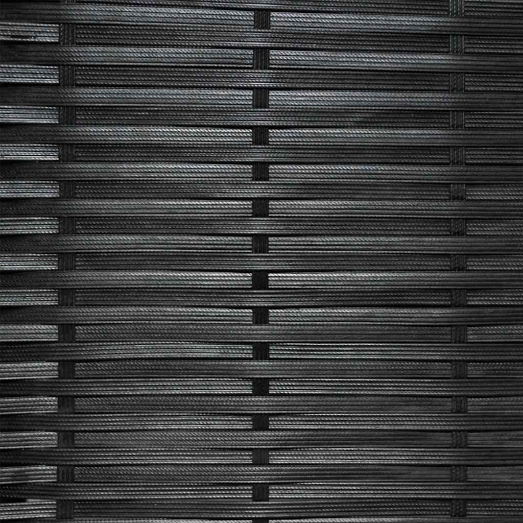3 darabos fekete polyrattan bisztrószett párnákkal 8
