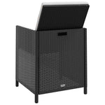 5 darabos fekete kültéri polyrattan és akácfa étkezőszett 5