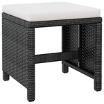 5 darabos fekete kültéri polyrattan és akácfa étkezőszett 7