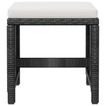 5 darabos fekete kültéri polyrattan és akácfa étkezőszett 8