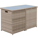 3 darabos bézs polyrattan bisztrószett párnákkal 6