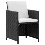 9-részes fekete polyrattan kültéri étkezőszett párnákkal 3