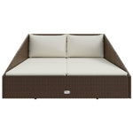 Barna polyrattan kerti ágy 110 x 200 cm 3