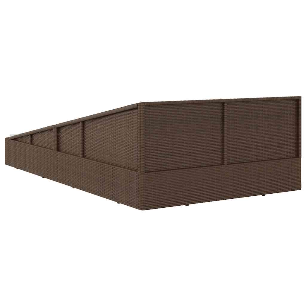 Barna polyrattan kerti ágy 110 x 200 cm 5