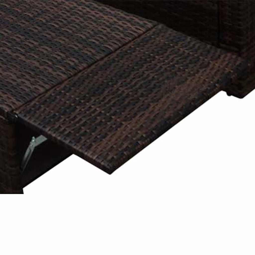 2-részes barna polyrattan kerti bútorszett párnákkal 5