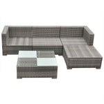 5 részes szürke polyrattan kerti ülőgarnitúra párnákkal 4
