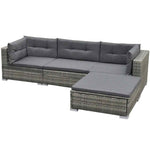5 részes szürke polyrattan kerti ülőgarnitúra párnákkal 5
