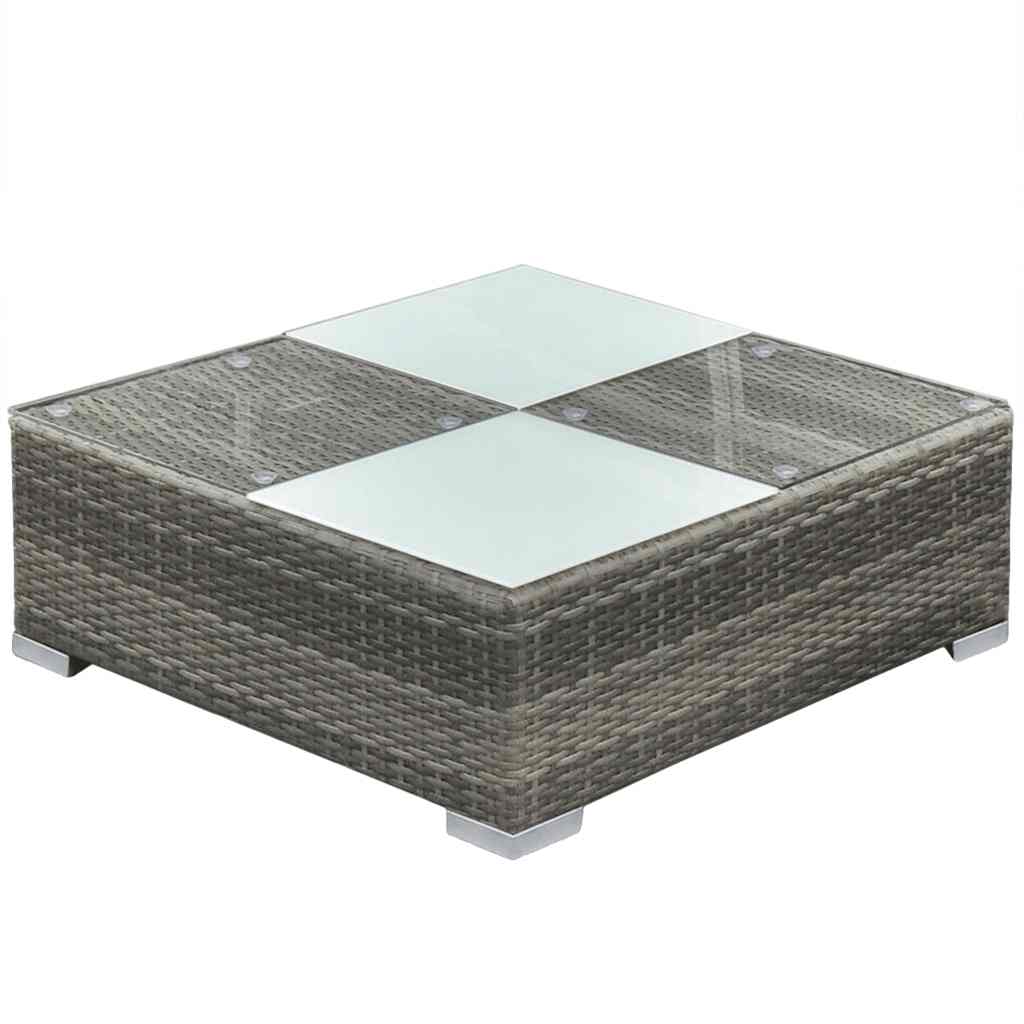 5 részes szürke polyrattan kerti ülőgarnitúra párnákkal 6