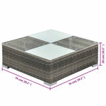 5 részes szürke polyrattan kerti ülőgarnitúra párnákkal 8