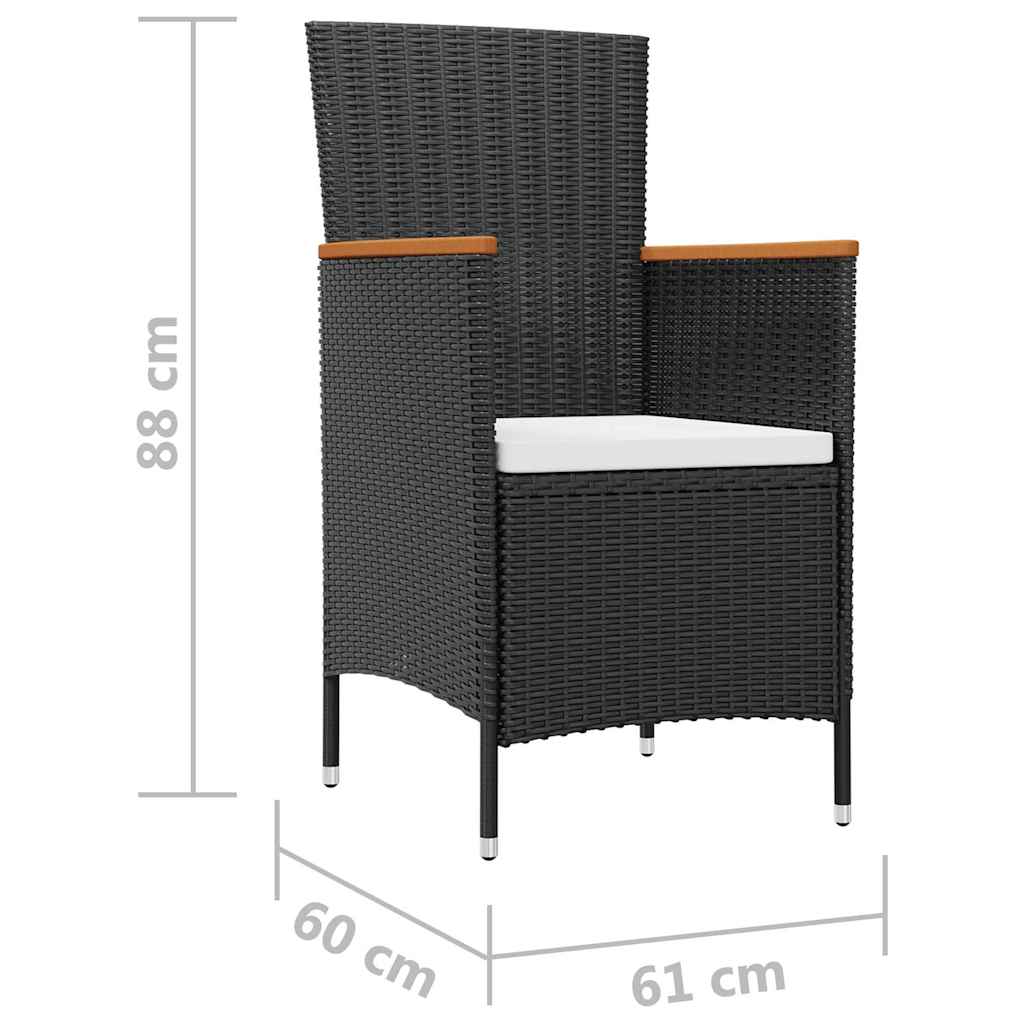 7-részes kültéri polyrattan étkezőszett párnákkal 10