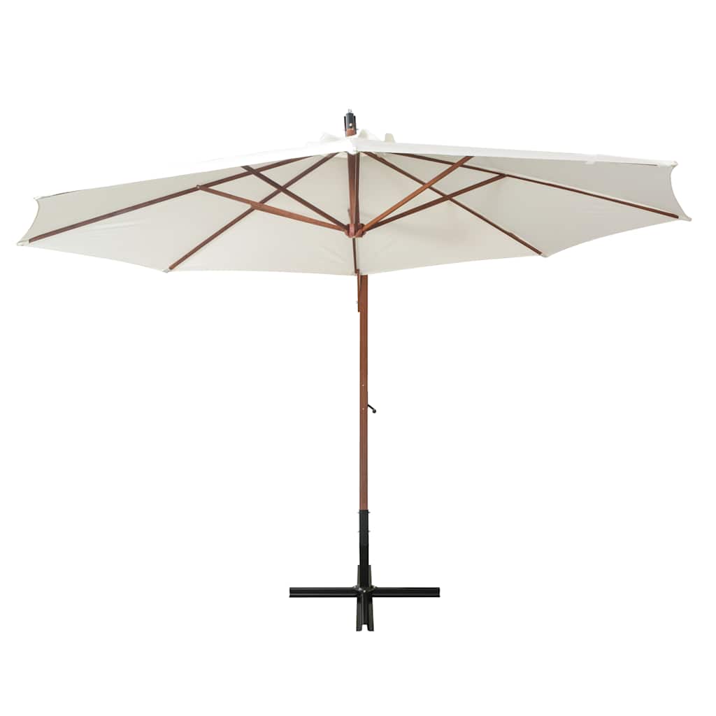 Fehér lógó napernyő fa rúddal 350 cm 3