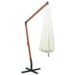 Fehér lógó napernyő fa rúddal 350 cm 4