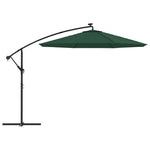 Zöld függőernyő LED-del, fém rúddal 300 cm 4