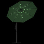 Zöld függőernyő LED-del, fém rúddal 300 cm 6