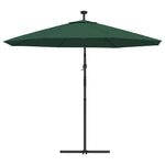 Zöld függőernyő LED-del, fém rúddal 300 cm 7