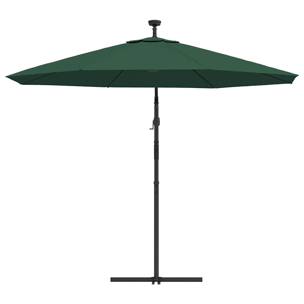 Zöld függőernyő LED-del, fém rúddal 300 cm 7