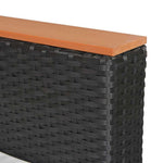 5-részes fekete polyrattan kerti bútorszett párnákkal 8