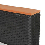 5-részes fekete polyrattan kerti bútorszett párnákkal 9