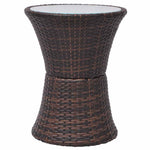 3 darabos barna polyrattan bisztrószett párnákkal 6