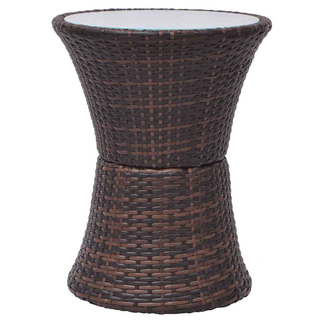 3 darabos barna polyrattan bisztrószett párnákkal 6