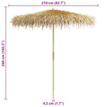 Bambuszernyő banánlevél tetővel 210 cm 12