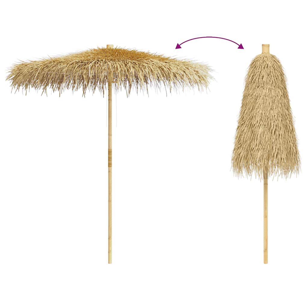 Bambuszernyő banánlevél tetővel 210 cm 6