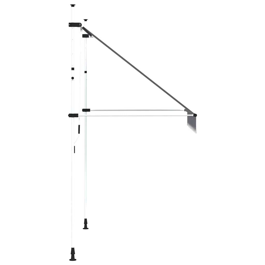 Kézzel feltekerhető napellenző kék-fehér csíkokkal 200 cm 5