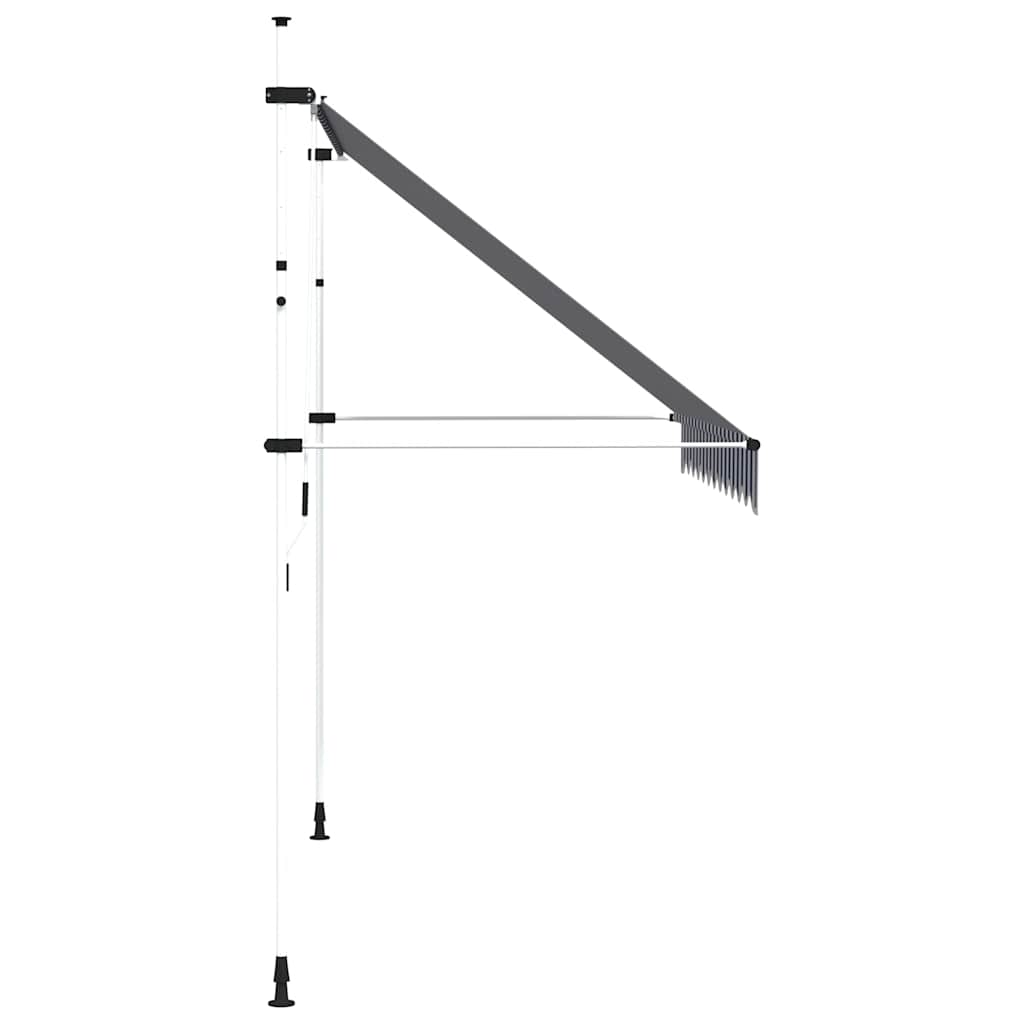 Kézzel feltekerhető napellenző kék-fehér csíkokkal 300 cm 5