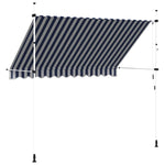 Kézzel feltekerhető napellenző kék-fehér csíkokkal 300 cm 4