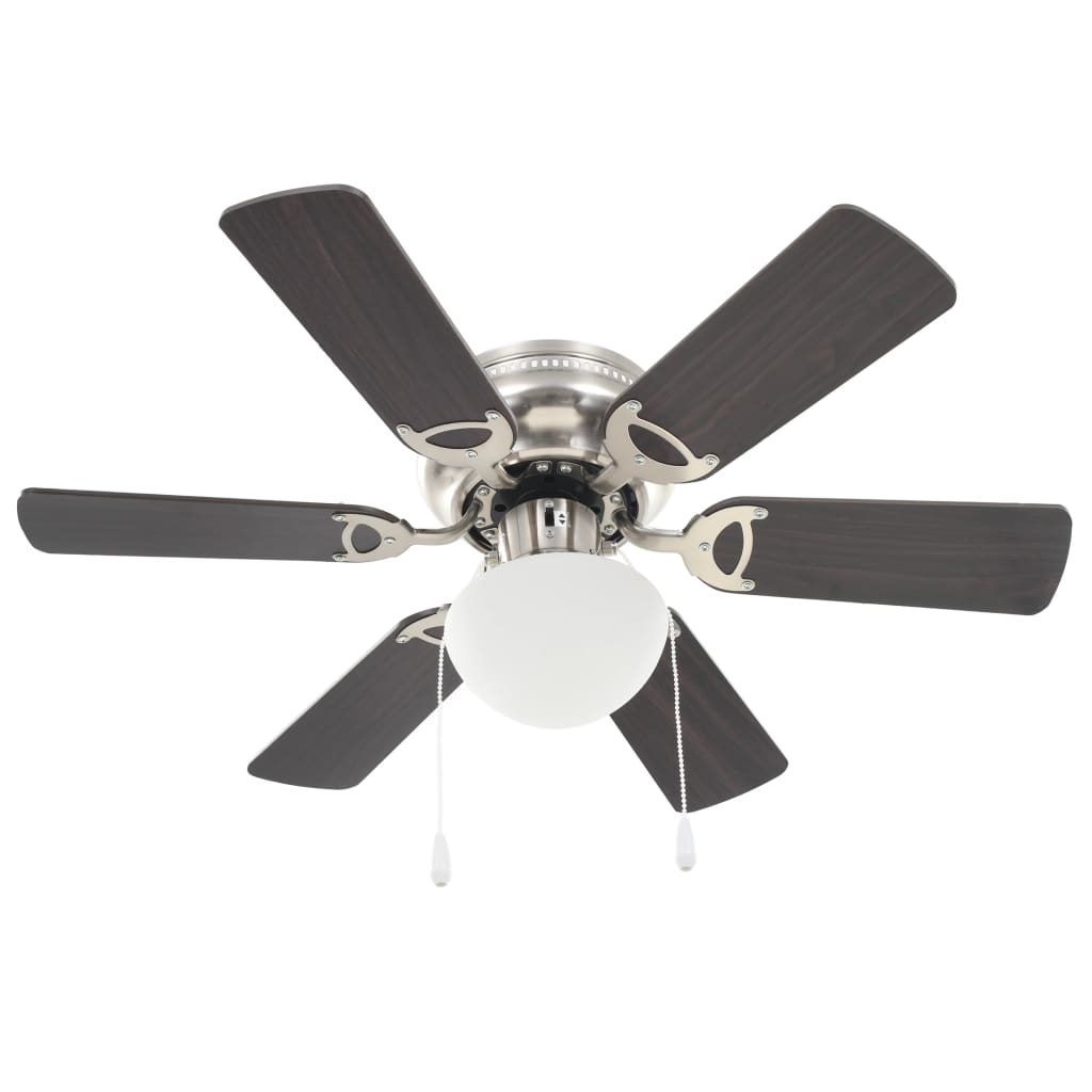 Díszes mennyezeti ventilátor lámpával 82 cm sötétbarna 3