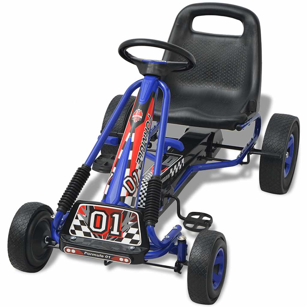 Pedálos gokart kocsi állítható üléssel kék 3