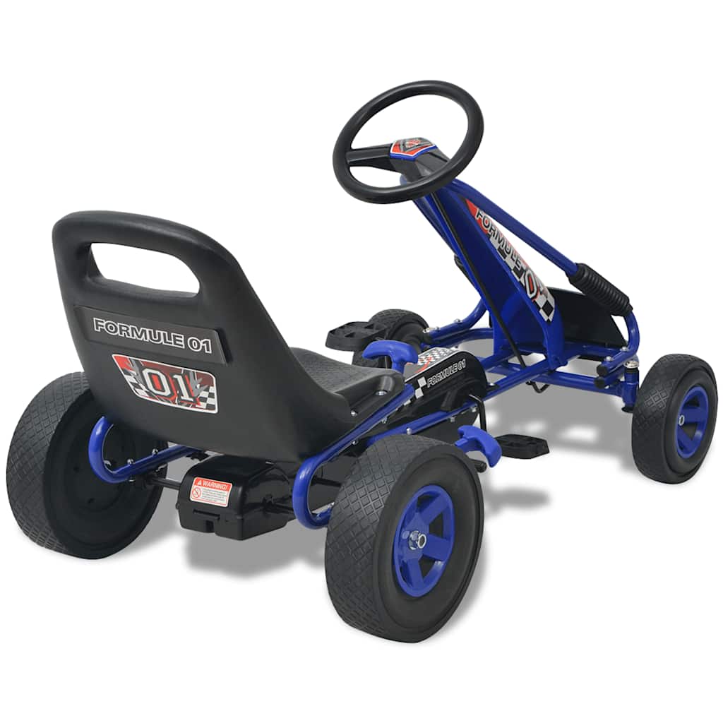 Pedálos gokart kocsi állítható üléssel kék 4