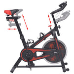 Fekete-piros edző/szobabicikli pulzusmérővel 3