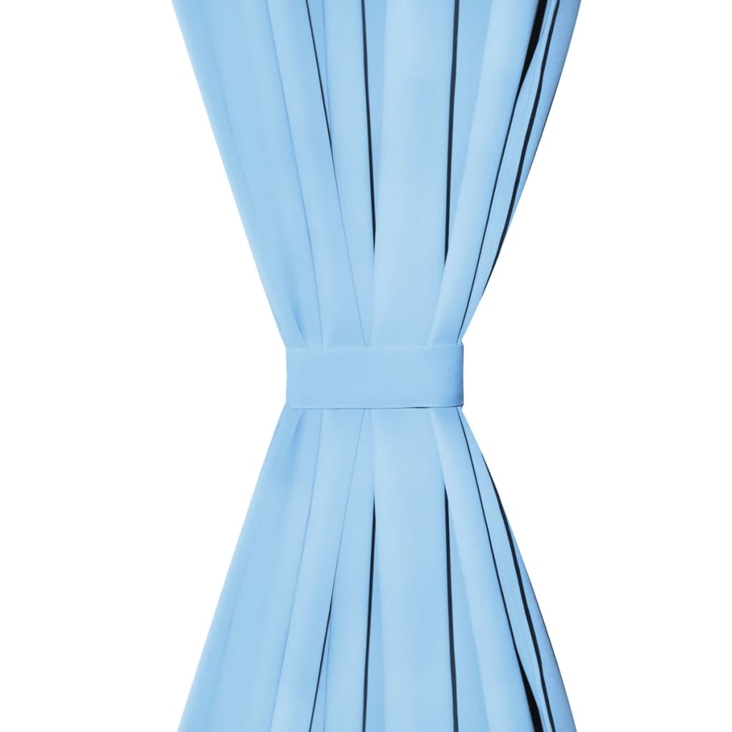 Türkizkék sötétítőfüggöny fém fűzőlyukakkal 270 x 245 cm 4