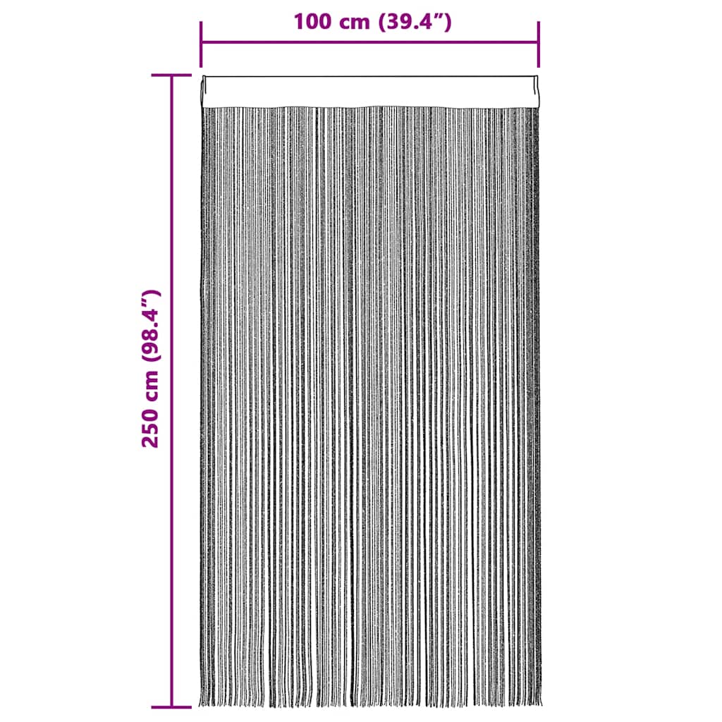 2 db fehér zsinórfüggöny 100 x 250 cm 10