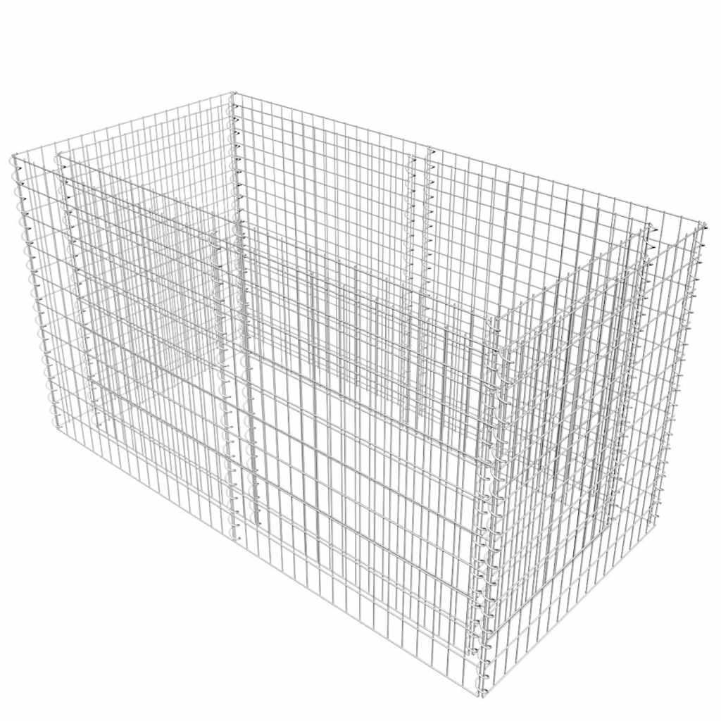 Ezüstszínű acél gabion magaságyás 180 x 90 x 100 cm 2