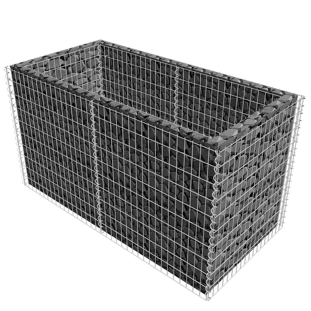 Ezüstszínű acél gabion magaságyás 180 x 90 x 100 cm 3