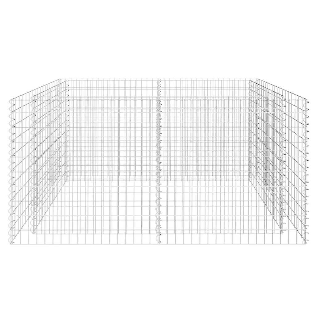 Ezüstszínű acél gabion magaságyás 180 x 90 x 100 cm 4