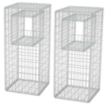 2 db vidaXL acél gabion kosár oszlop / ágyás 50 x 50 x 120 cm 2
