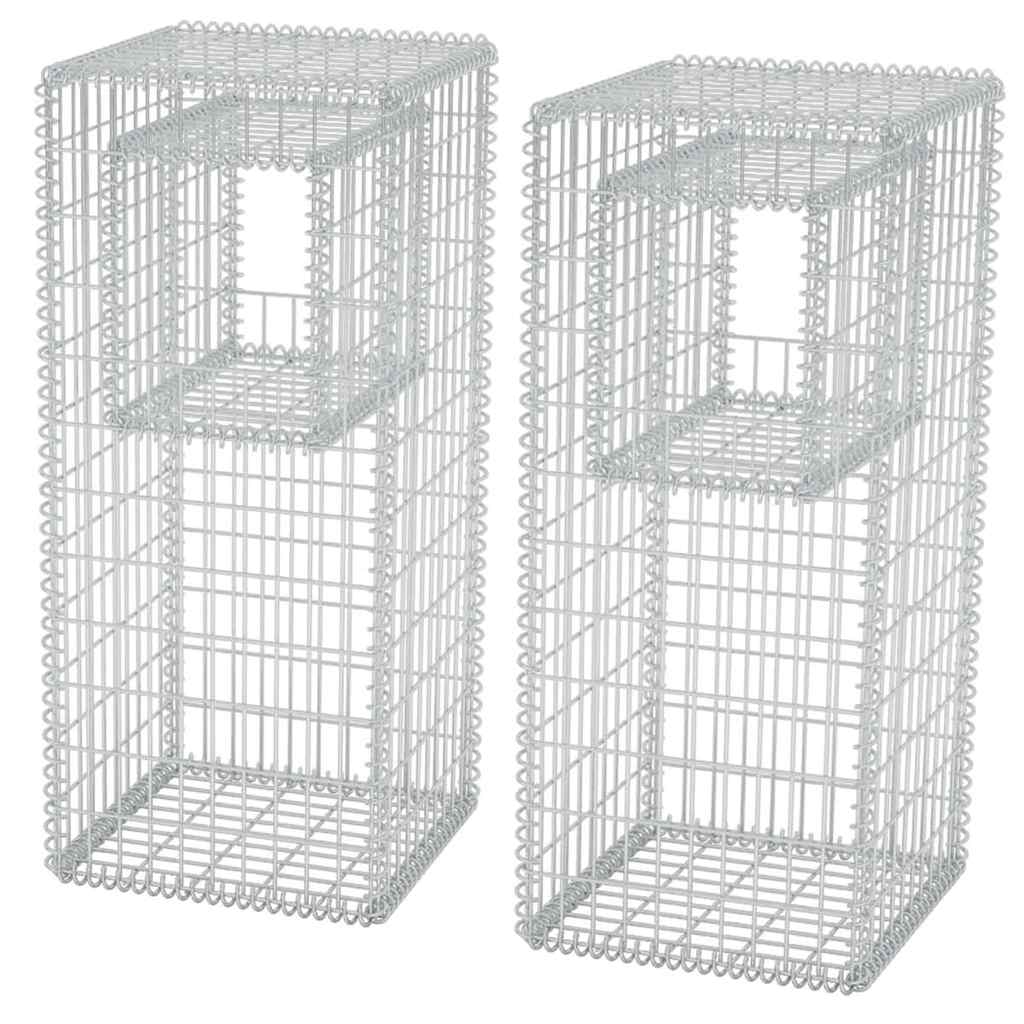 2 db vidaXL acél gabion kosár oszlop / ágyás 50 x 50 x 120 cm 2