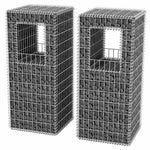 2 db vidaXL acél gabion kosár oszlop / ágyás 50 x 50 x 120 cm 3